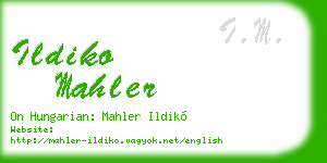 ildiko mahler business card