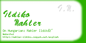 ildiko mahler business card